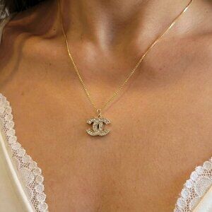 CHANEL CC Crystal Repurposed Necklace